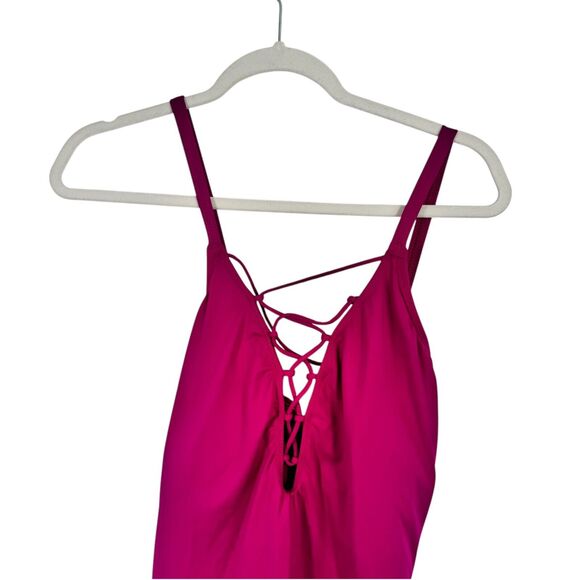 La Blanca Magneta Tummy Control Pink One Piece Swimsuit Beach Pool Womens 20W - Picture 4 of 8
